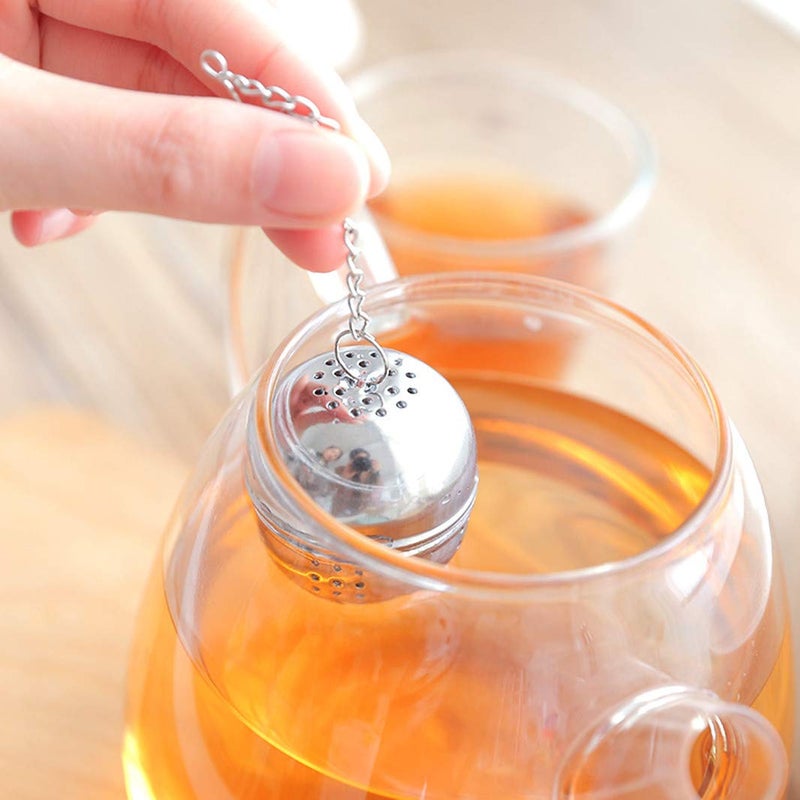 SHUO 2pc Stainless Steel Ball Shape Tea Infuser Ball Tea Infuser Tea Leaf Filter with Handles Filter Tea - Image 3